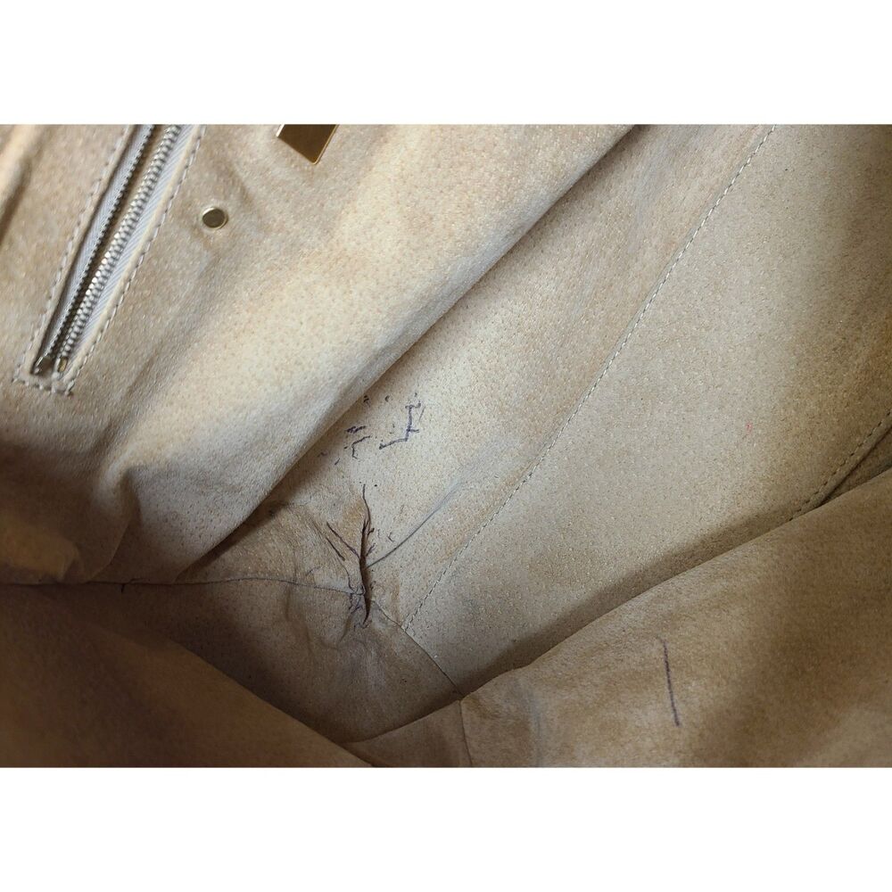 Marc Jacobs Brown Leather Satchel Bag Push Lock Top Handle Made in Italy - Picture 8 of 12